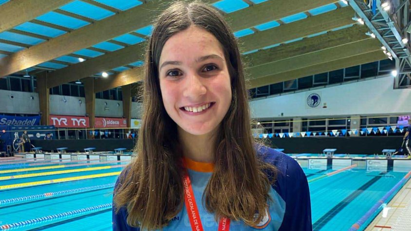 Alba Martínez amb la medalla de plata