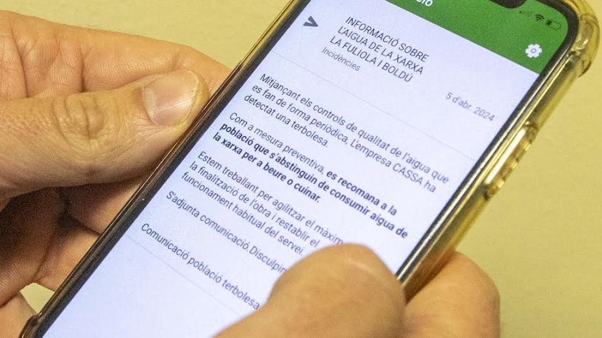 Avís a l'aplicació Vilaconnect