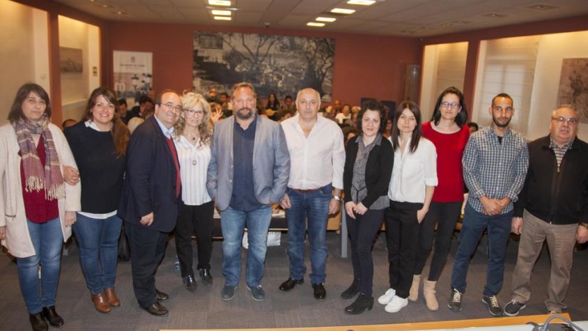 Iceta va acompanyar Caro (cinquè per l'esquerra) i la resta de la llista