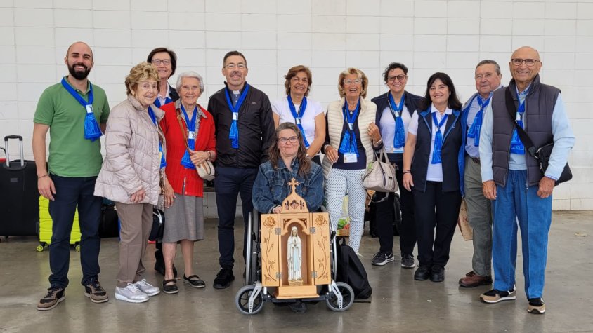 Grup de targarins al 55è Pelegrinatge Solsona i Vic a Lourdes