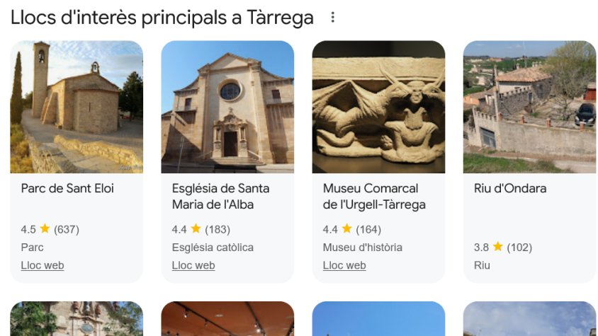 Llocs d'interès principals a Tàrrega