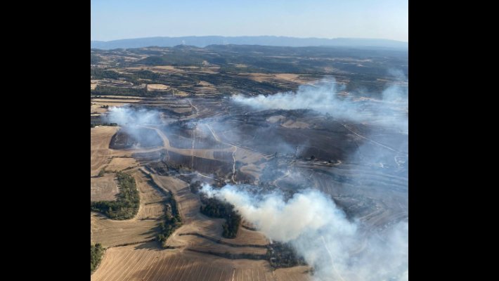 Vista aèria de l'afectació de l'incendi