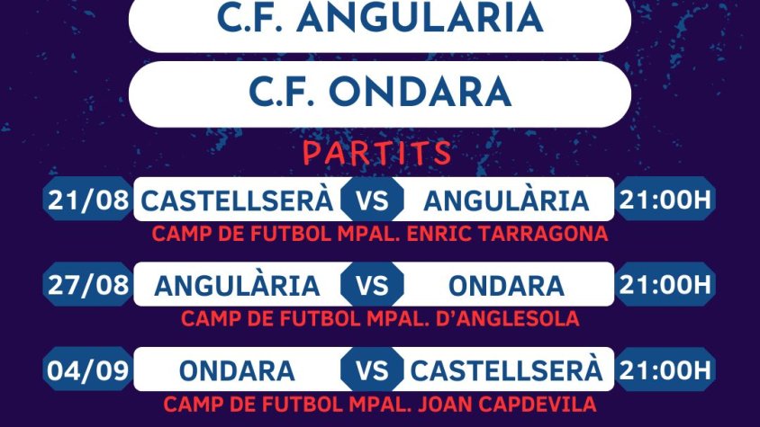 Calendari amb els dies dels partits dels grup B