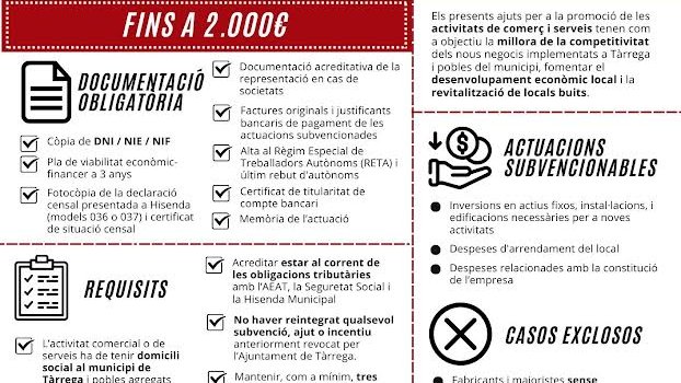 Infografia dels ajuts