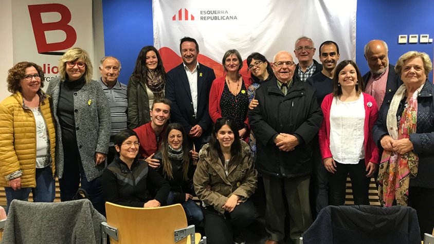 La consellera Vergés amb membres de la candidatura d'ERC-MES a Tàrrega