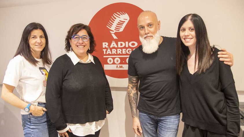 L’actual equip de Ràdio Tàrrega: Vanessa Leiva, Gemma Peris, Aleix Cruz i Gemma Carceller