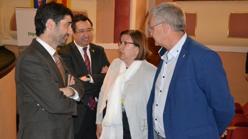 Jordi Puigneró, Ramon Farré, Rosa Maria Perelló i Salvador Bonjoch, alcalde de Bellpuig