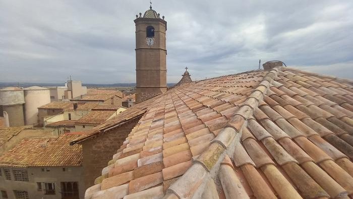 Vista de la teulada ja restaurada
