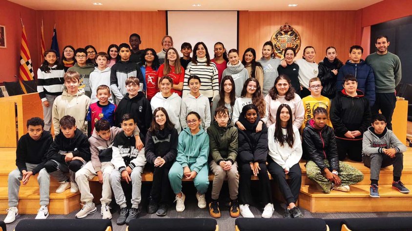Foto de grup de la visita al consistori