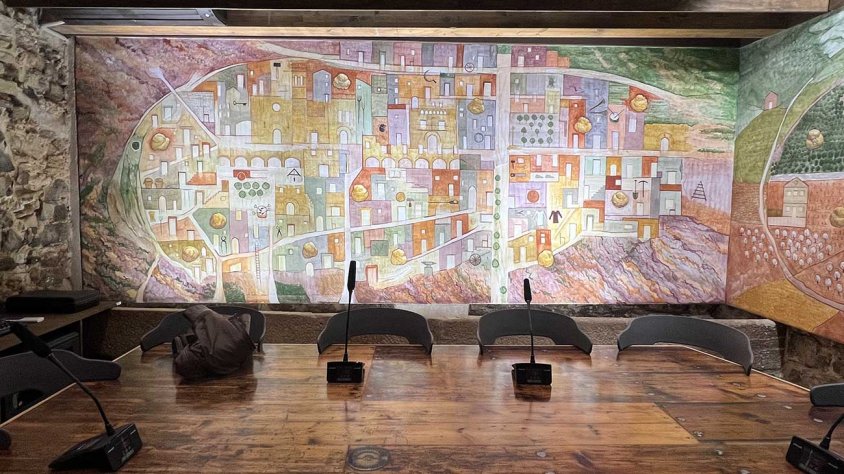 El mural al fresc de Josep Minguell a Anglesola