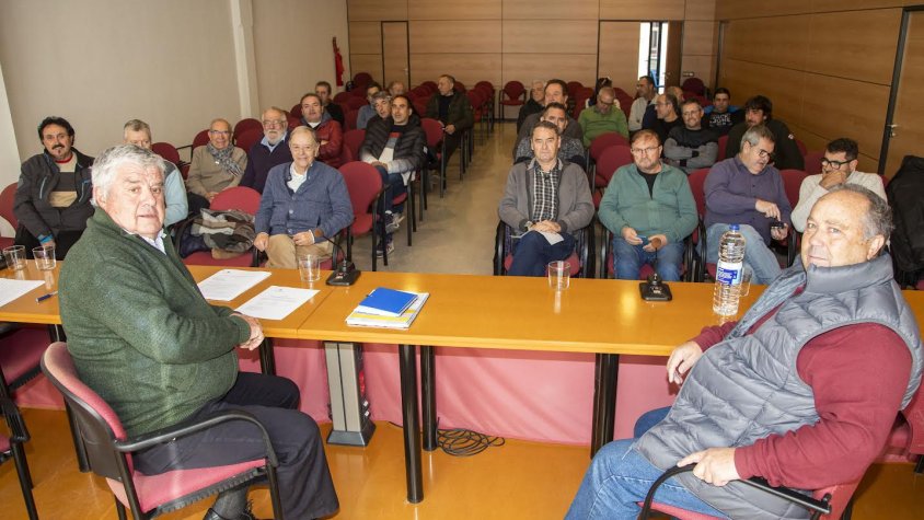 Josep Maria Jové i Francesc Xavier Albareda, després de ser ratificats en el càrrec ahir a l'assemblea