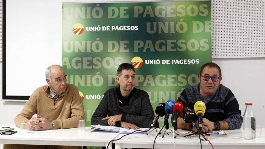 Roda de premsa d'Unió de Pagesos a Lleida
