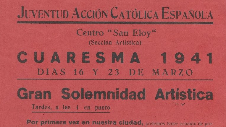 El programa de la representació del Rey Pacífico al teatre d'Acció Catòlica, el 1941