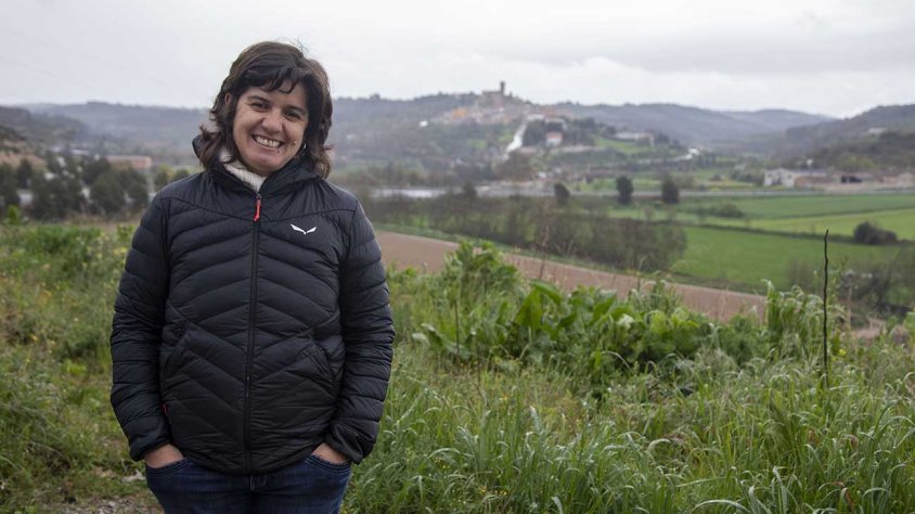 Marta Capdevila, al mirador de la Portella amb vistes cap a Ciutadilla