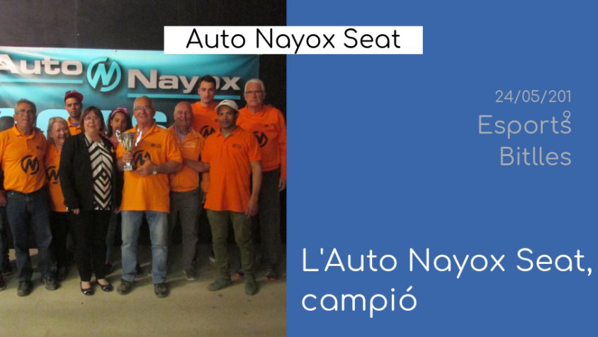 Destaquem el títol que s'ha adjudicat el Club de Bitlles a 'Esports'