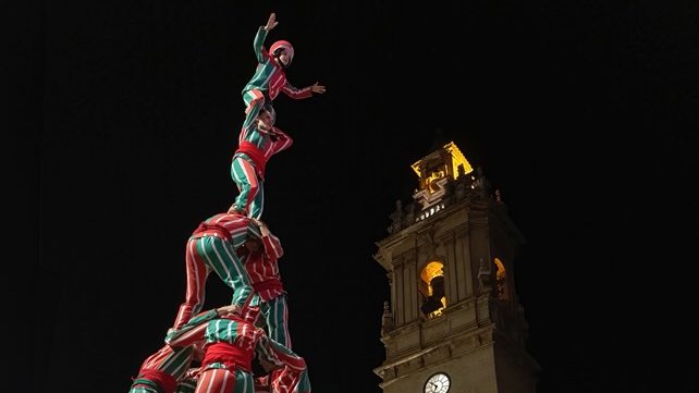 Imatge d'arxiu d'una actuació de la Nova Muixeranga d'Algemesí, que serà una de les colles convidades