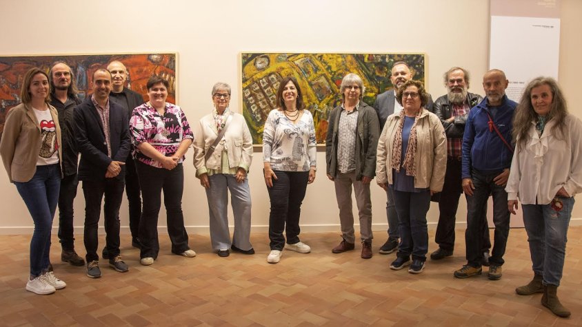 Inauguració de l'exposició al Museu amb autoritats i familiars del pintor