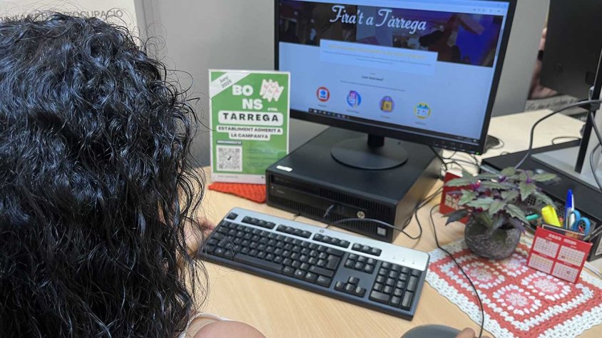 Imatge d'arxiu d'una persona consultant el web