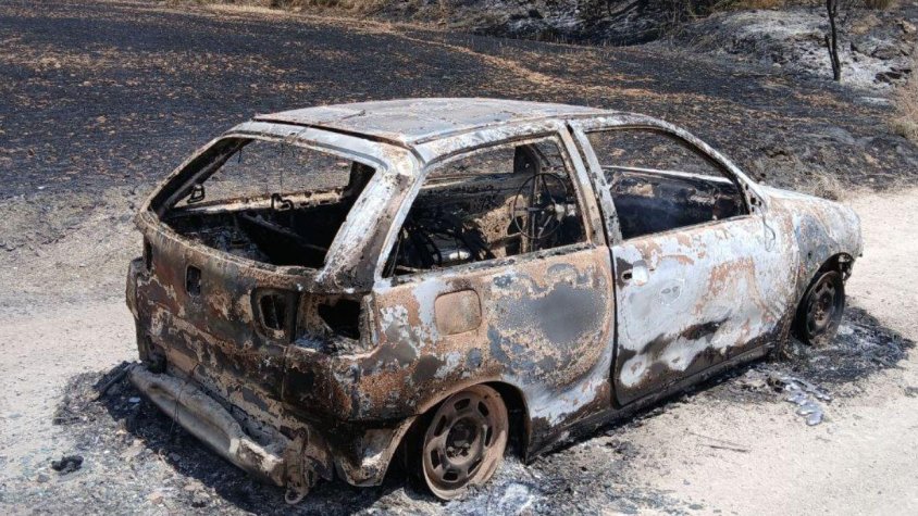 El vehicle que es va incendiar, origen del foc.