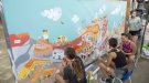 Bellpuig, plasmat en un mural creat pels joves