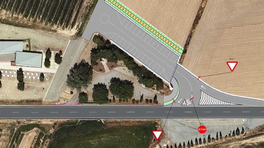 Maqueta del futur aparcament amb el nou accés que s'habilitarà