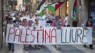Un centenar de persones es manifesten a Tàrrega en suport a Palestina