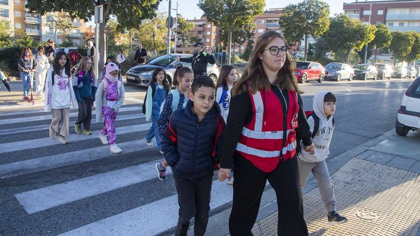 La ruta de l'escola Maria Mercè Marçal aquest matí