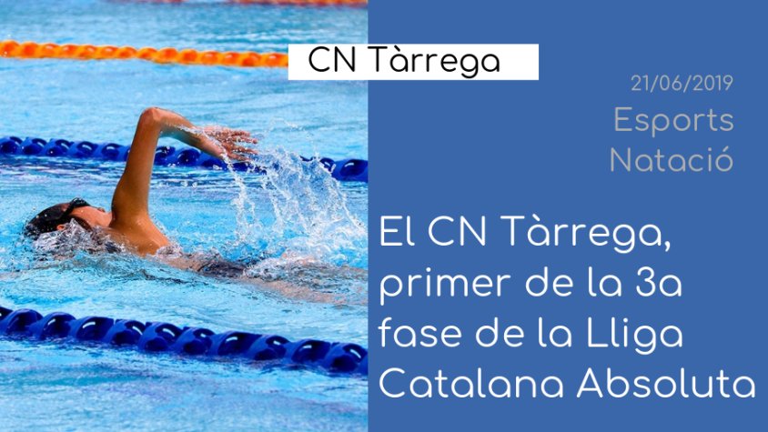 L'èxit del CN Tàrrega a la 3a fase de Lliga Catalana Absoluta, a 'Esports'