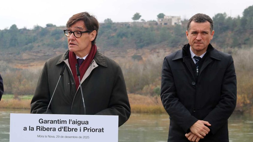 Ordeig acompanyant el president Illa a Móra la Nova