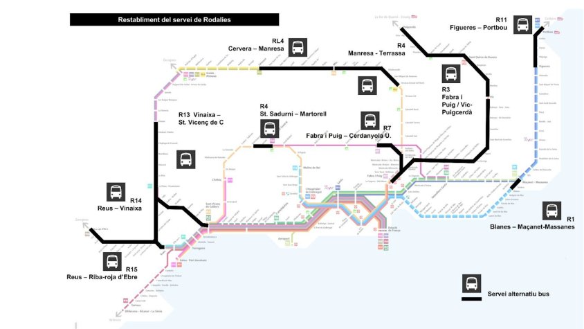 Imatge del mapa de la represa del servei