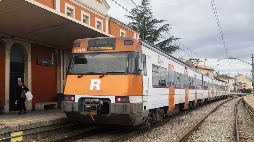 Un dels trens que ha finalitzat el seu recorregut a Tàrrega