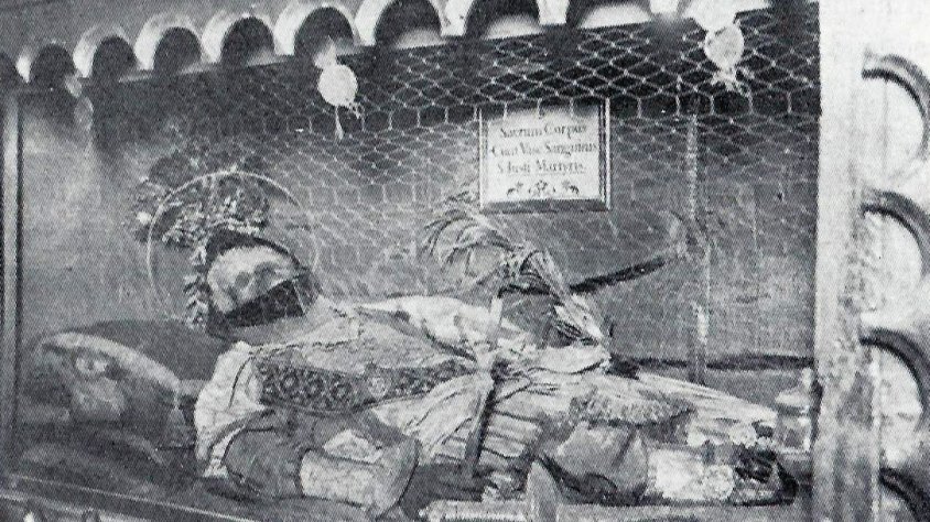 Urna del cos de Sant Just, màrtir venerat a Tàrrega des del 1796