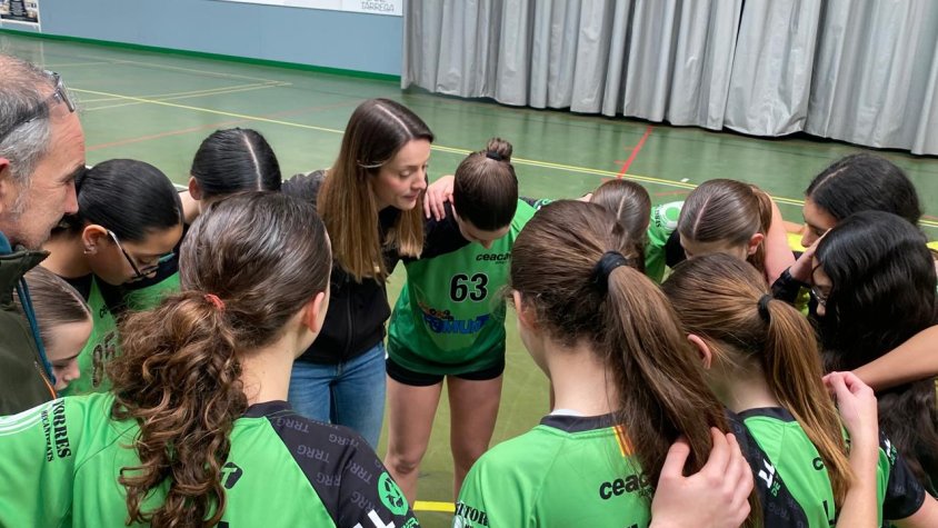 Un moment del partit de l'Infantil