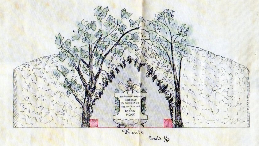 Plànol del projecte de la Font del Congrés al parc de Sant Eloi