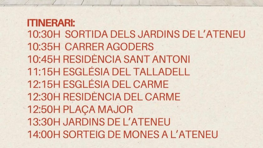 Horaris de les Caramelles