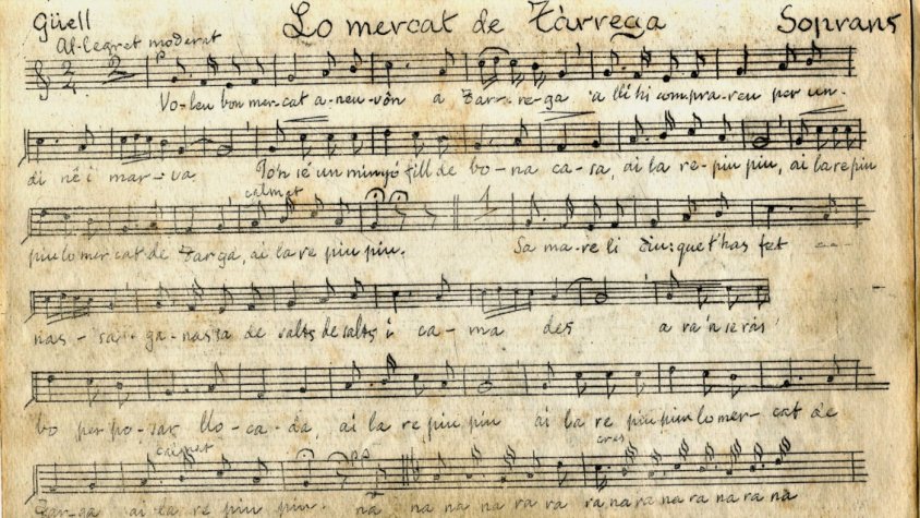 Partitura de 'Lo mercat de Tàrrega' de Mestre Güell
