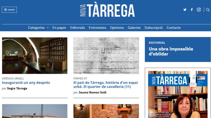 Portada de 'novatarrega.cat' aquest dimarts