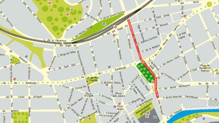 Obres d'asfaltatge a la travessia urbana de la C-14 a Tàrrega els dies 6 i 7