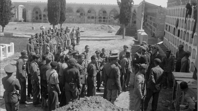 Enterrament de Williams Mitchell Digges al cementiri de Tàrrega l'any 1938