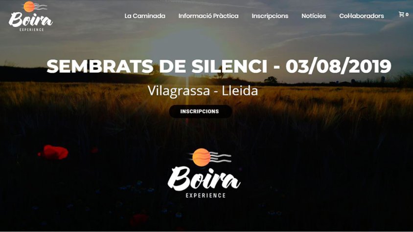 Imatge de la pàgina web de Boira Experience, impulsors de la caminada