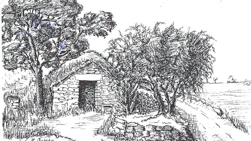 a cabana de cal Piu, a la partida del Morull, a l'esquerra del camí que va a Ciutadilla, amagada a l'obaga, fou refugi de les famílies de cal Cama, cal Carreter, ca la Rosa i cal Pasqual. D'aquestes famílies hi havia els nens de nou o deu anys; el Ton del